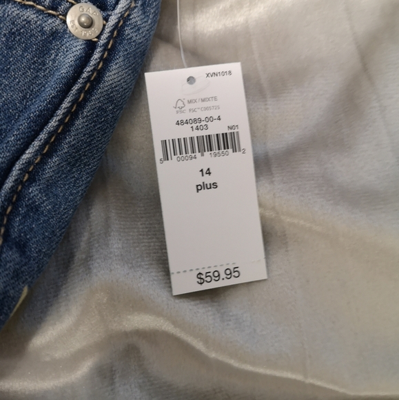 GAP Girlfriend crop raw edge star graphic Size 14 plus girls jeans - Picture 3 of 4